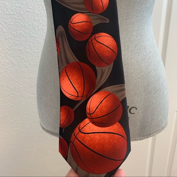 Basketball tie RALPH MARLIN in “Just Balls” collectable pattern, coach gift - Picture 5 of 11